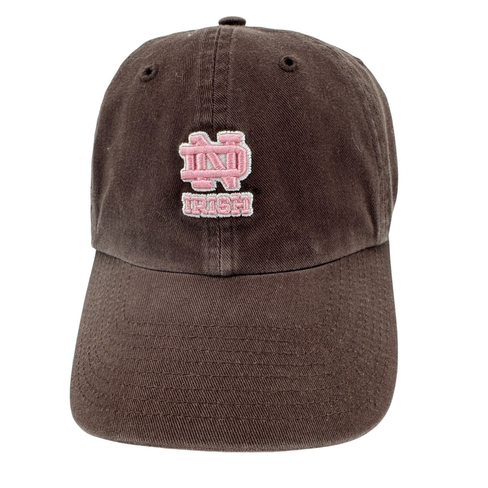 Notre Dame Irish Baseball Cap Hat Womens Brown Pink Adjustable